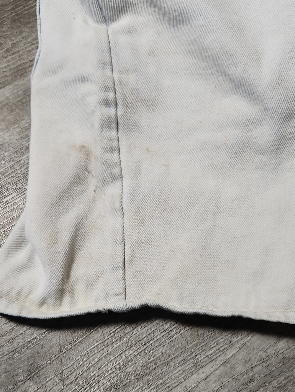 Lee White Denim Shorts with Tan Patch - Picture 11 of 11